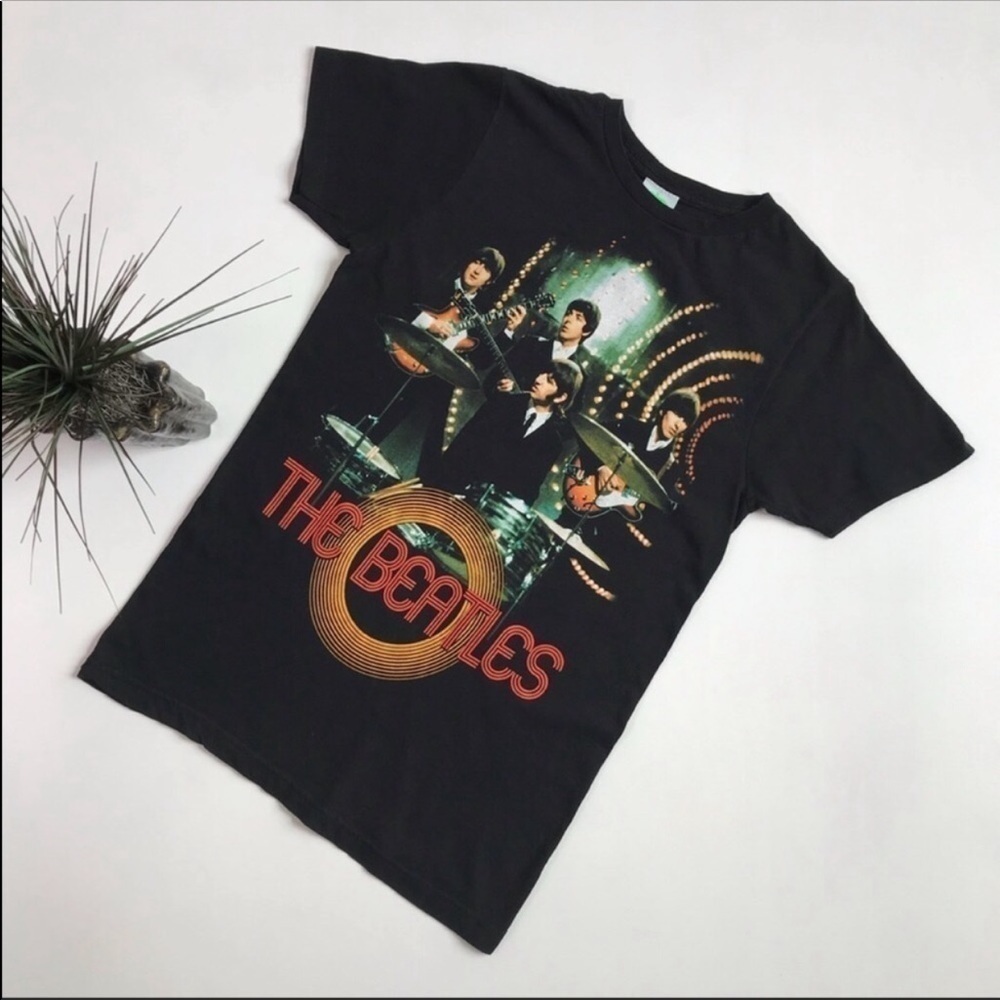 The Beatles Women’s Black Graphic Tee Size S Black cotton